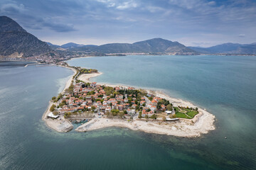 Fototapeta premium Egirdir Lake Isparta - Colorful Lake, Natural Lake. Egirdir Lake Drone Photography Turkey