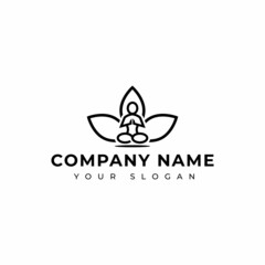 Obraz premium Yoga logo vector design template