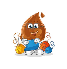 chocolate drop tailor mascot. cartoon vector