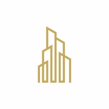 recommend clip art: Building Real Estate Logo design inspiration with line art style