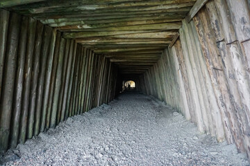 Fototapeta na wymiar Tunnel of Cape Jonquiere in Aleksandrovsk-Sakhalinsky