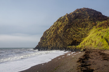 Beautiful coast at sunset in Aleksandrovsk-Sakhalinsky