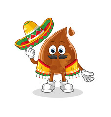 chocolate drop Mexican culture and flag. cartoon mascot vector