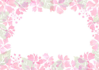 Fototapeta na wymiar 水彩で描いた桜のフレームイラスト