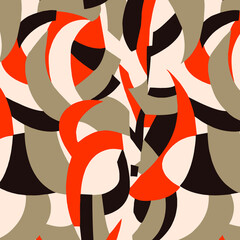 Abstract Orange and black seamless Pattern