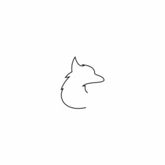 Line Fox Logo Design Vector Template
