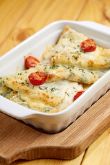 pancakes with cheese and ham