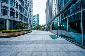 Modern city square platform and city skyscraper © H stock