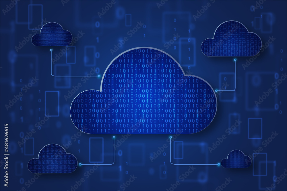 Poster cloud computing technology internet, concept of cloud computing. computer system technology that pro