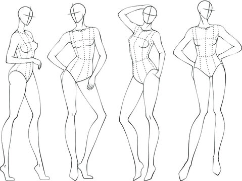 Fashion design - body sketch 5D - Lady Fashion Design