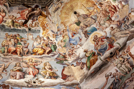 La cupola affrescata da Vasari nel duomo di Firenze