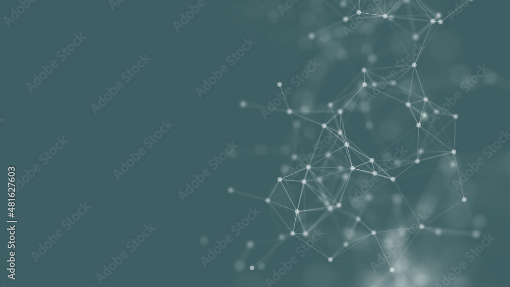 Poster abstract background with dots. 3d rendering. technology shape with lines and dots. fantastic concept