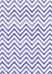 Chevron on white background. Watercolor illustration. Very Peri color