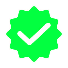 Green checkmark icon. Green verification check mark symbol.