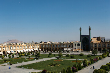 Fototapeta na wymiar Naqsch-e Jahan square with Abbasi Great Mosque in Isfahan in Iran