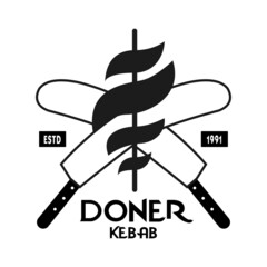 Doner kebab logo for restaurants and markets. Doner kebab logo template. EPS10 vector illustration.