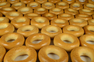 Culinary product bagels. Isolated on a white background.