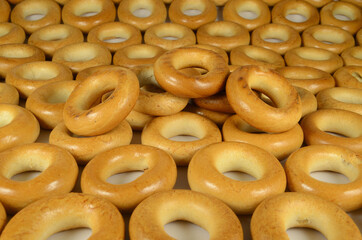 Culinary product bagels. Isolated on a white background.