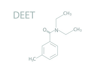 Diethyltoluamide (DEET) molecular skeletal chemical formula.	