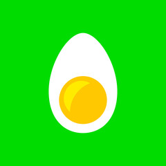 Egg on green background, vector illustration