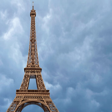 Eiffel Tower on sky background
