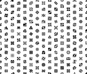 Seamless pattern with Abstract logos. Geometric abstract logos. Icon design