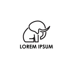 elephant shape logo design with outline.
