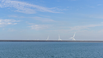 background of wind turbines , clean energy concept