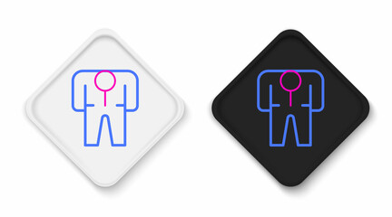 Line Beekeeper costume icon isolated on white background. Special protective uniform. Colorful outline concept. Vector