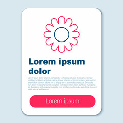 Fototapeta na wymiar Line Flower icon isolated on grey background. Sweet natural food. Colorful outline concept. Vector