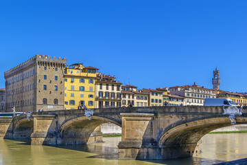 Naklejka premium Ponte Santa Trinita, Florence, Italy