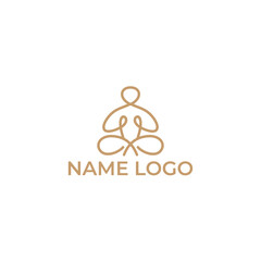 Yoga Logo design. Human pose icon template