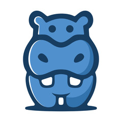 simple cute hippopotamus vector logo