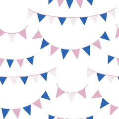 Seamless vector party flags pattern. Celebration banner background for fabric, textile, wrapping, cover etc.
