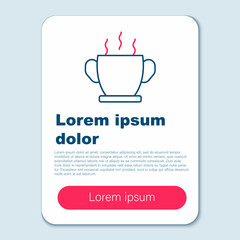 Line Bowl of hot soup icon isolated on grey background. Colorful outline concept. Vector