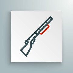 Line Hunting gun icon isolated on white background. Hunting shotgun. Colorful outline concept. Vector