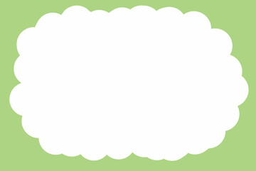 green frame with clouds