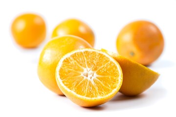 Orange citrus fruit on a white background