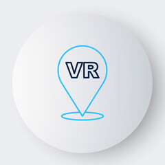 Line Virtual reality icon isolated on white background. Futuristic VR head-up display design. Colorful outline concept. Vector