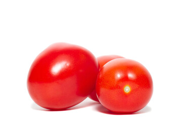 red tomato isolated on white background with clipping path