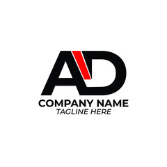 Logo Letter AD with Red illustration vector graphic