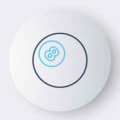 Line Billiard pool snooker ball with number 8 icon isolated on white background. Colorful outline concept. Vector