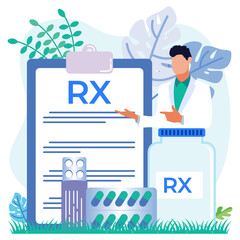 Illustration vector graphic cartoon character of pharmacy and medicine
