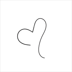 Heart. Continuous line art drawing illustration. Heart made using sketch pencil drawing image