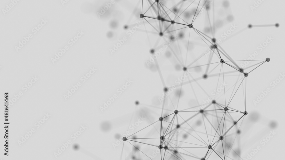 Aufkleber abstract 3d rendering of lines and dots illustration