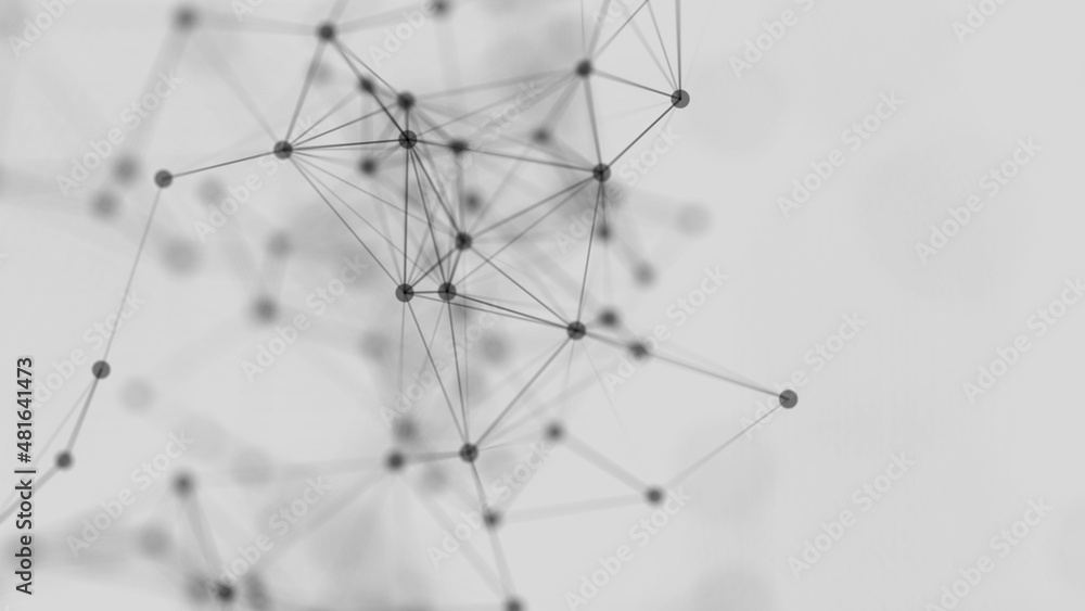 Aufkleber abstract 3d rendering of lines and dots illustration