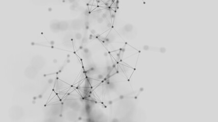 Abstract background with dots. 3d rendering. Technology shape with lines and dots. Fantastic concept. Block chain.