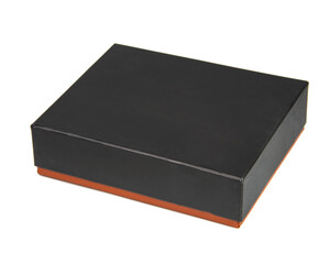 Black box package isolated on the white background