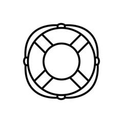 Lifebuoy icon, vector outline logo isolated on white background