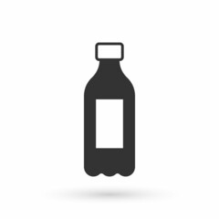 Grey Bottle of water icon isolated on white background. Soda aqua drink sign. Vector